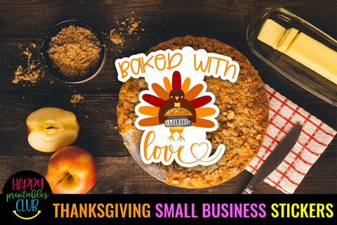 Thanksgiving Small Business Stickers Bundle- Packaging Label SVG Happy Printables Club 