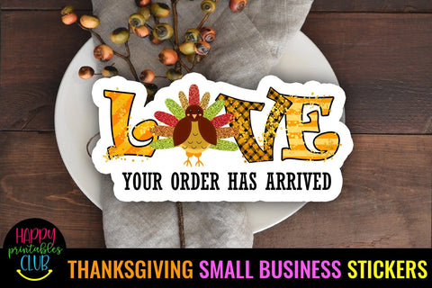 Thanksgiving Small Business Stickers Bundle- Packaging Label SVG Happy Printables Club 