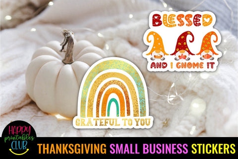 Thanksgiving Small Business Stickers Bundle- Packaging Label SVG Happy Printables Club 