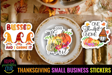 Thanksgiving Small Business Stickers Bundle- Packaging Label SVG Happy Printables Club 