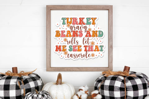 Thanksgiving Sticker Bundle, Retro groovy Stickers SVG Shetara Begum 