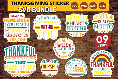 Thanksgiving Sticker Bundle SVG Designangry 