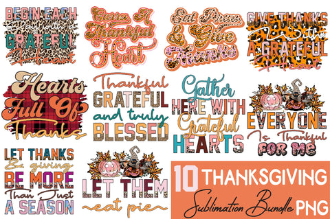 Thanksgiving Sublimation Bundle Sublimation Creativeart88 