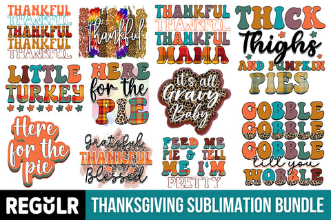 Thanksgiving Sublimation Bundle Sublimation Regulrcrative 