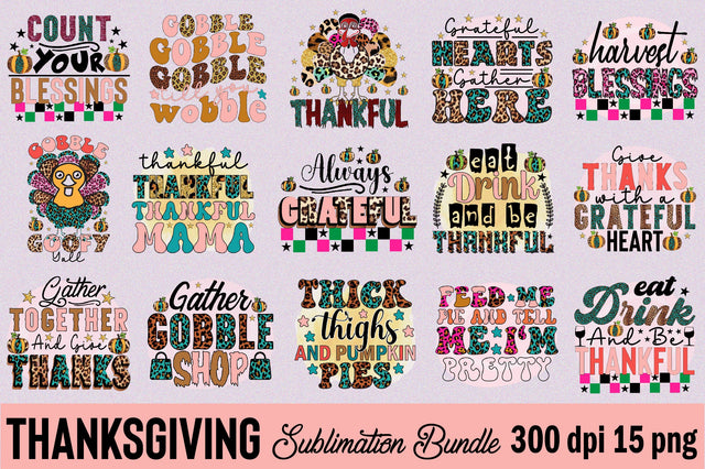 Thanksgiving Sublimation Bundle Sublimation SVGArt 