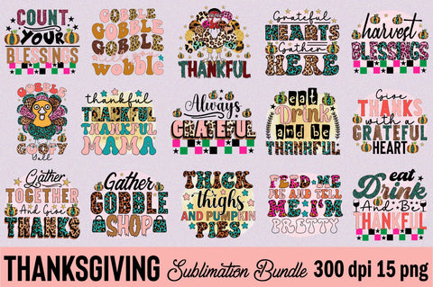 Thanksgiving Sublimation Bundle Sublimation SVGArt 