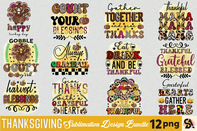 Thanksgiving Sublimation Bundle Sublimation SVGArt 