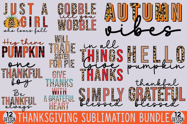 Thanksgiving Sublimation Bundle Sublimation SVGista 