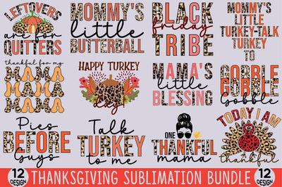 Thanksgiving Sublimation Bundle Sublimation SVGista 