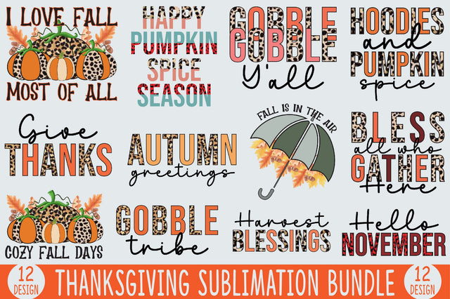 Thanksgiving Sublimation Bundle Sublimation SVGista 