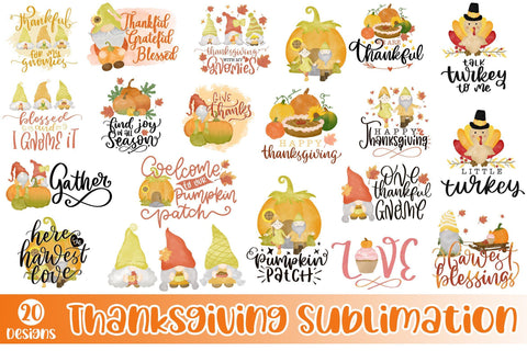 Thanksgiving Sublimation Bundle, Thanksgiving Quotes Bundle SVG dapiyupi store 