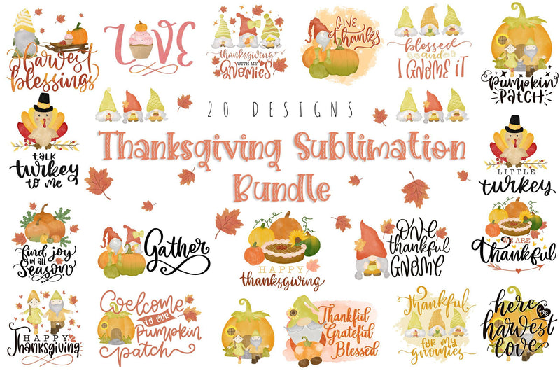 Thanksgiving Sublimation Bundle, Thanksgiving Quotes Bundle SVG dapiyupi store 