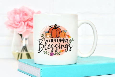Thanksgiving Sublimation Design - Autumn Blessings PNG Sublimation CraftLabSVG 