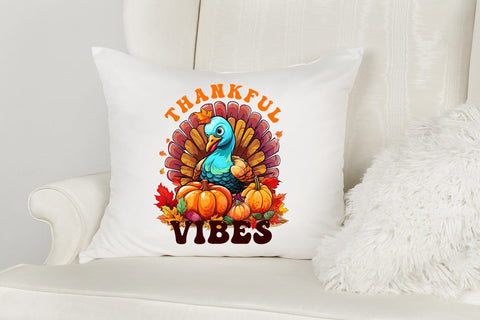 Thanksgiving Sublimation Design, Thankful Vibes Sublimation CraftLabSVG 