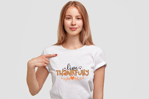 Thanksgiving Sublimation | Live Thankfully PNG Sublimation CraftLabSVG 