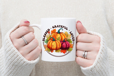 Thanksgiving Sublimation PNG - Blessed Grateful Loved Sublimation CraftLabSVG 