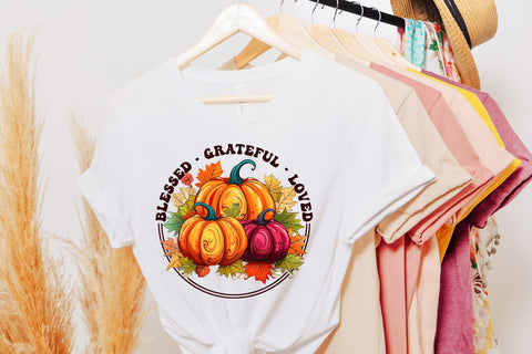 Thanksgiving Sublimation PNG - Blessed Grateful Loved Sublimation CraftLabSVG 