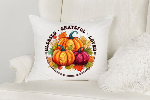 Thanksgiving Sublimation PNG - Blessed Grateful Loved Sublimation CraftLabSVG 