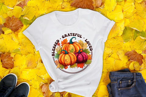 Thanksgiving Sublimation PNG - Blessed Grateful Loved Sublimation CraftLabSVG 