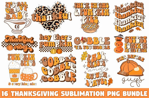 Thanksgiving Sublimation PNG Bundle Sublimation Freeling Design House 