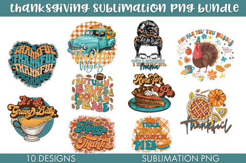 Thanksgiving Sublimation PNG Bundle Sublimation Freeling Design House 