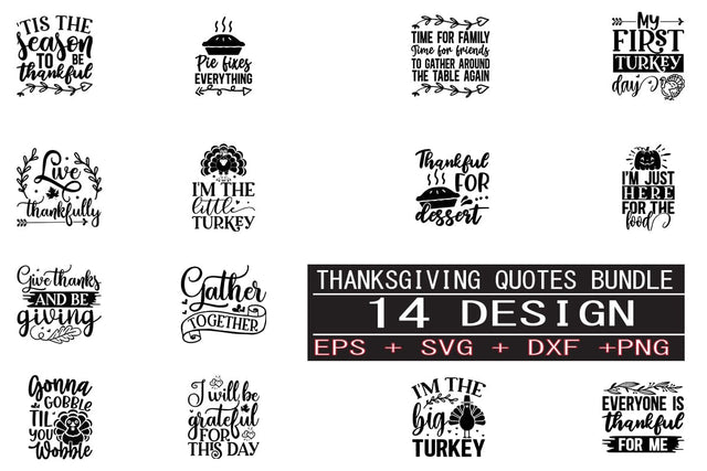 Thanksgiving SVG bundle 14 design SVG svgteam 