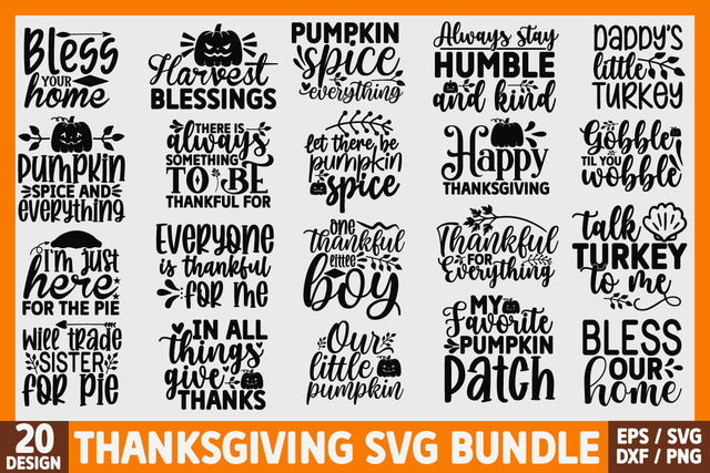 Thanksgiving SVG Bundle Cut File SVG akazaddesign 