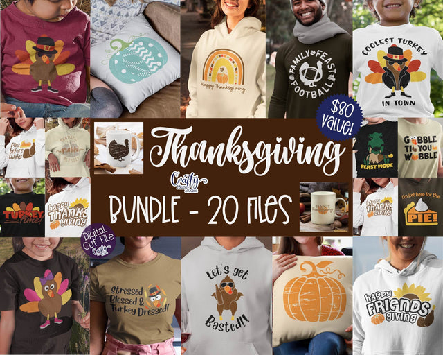 Thanksgiving Svg Bundle, Funny Thanksgiving Quotes SVG Crafty Mama Studios 