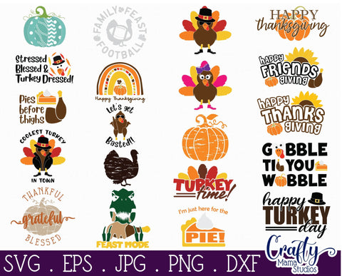 Thanksgiving Svg Bundle, Funny Thanksgiving Quotes SVG Crafty Mama Studios 