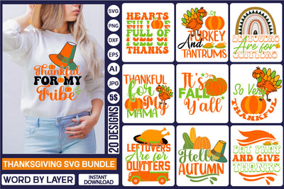 Thanksgiving Svg Bundle SVG Cut File SVGs,Quotes and Sayings,Food & Drink,On Sale, Print & Cut SVG DesignPlante 503 