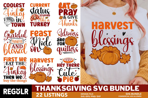 Thanksgiving SVG Bundle SVG Regulrcrative 