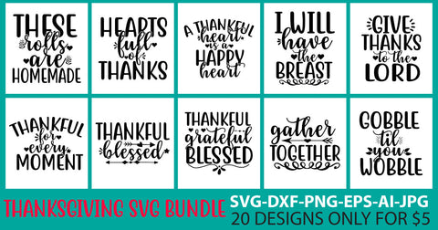 Thanksgiving Svg Bundle SVG Syaman 
