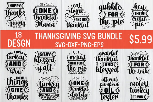 Thanksgiving SVG Bundle. Thanksgiving Quotes SVG. Fall SVG SVG farhad farhad 