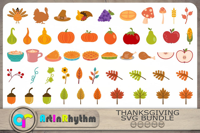Thanksgiving Svg Bundle, Thanksgiving Svg, Pumpkin Svg, Turkey Svg, Fall Leaves Svg SVG Artinrhythm shop 