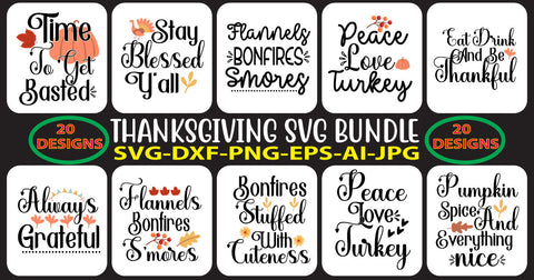 Thanksgiving Svg Bundle Vol. 2 SVG Syaman 