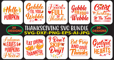 Thanksgiving Svg Bundle Vol. 4 SVG Syaman 