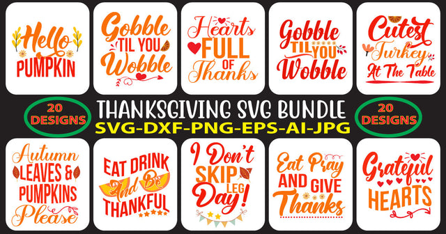 Thanksgiving Svg Bundle Vol. 4 SVG Syaman 