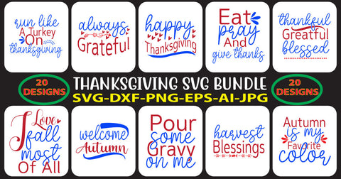 Thanksgiving Svg Bundle Vol. 5 SVG Syaman 