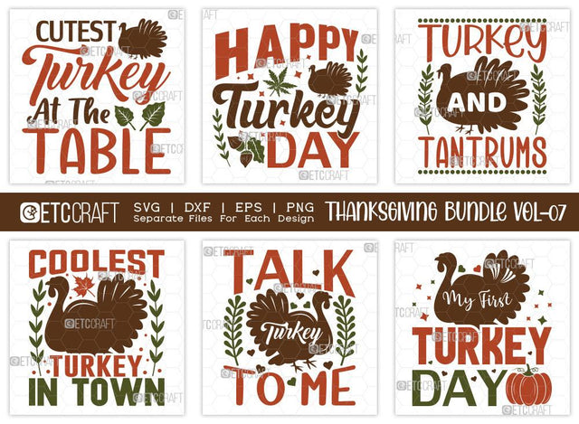 Thanksgiving SVG Bundle Vol-7 | Turkey Day Svg | Be Thankful Svg | Autumn Svg | Give Thanks Svg | Pumpkin Svg | T-shirt Design SVG ETC Craft 