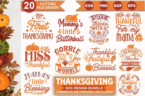 Thanksgiving SVG Bundle.Thanksgiving SVG Bundle, thankful svg, blessed svg, SVG Designangry 