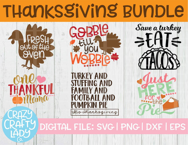 Thanksgiving SVG Cut File Bundle SVG Crazy Crafty Lady Co.