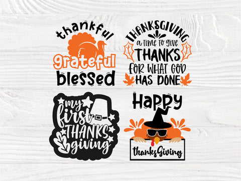 Thanksgiving SVG Cut Files, Thankful & Blessed Svg SVG TonisArtStudio 