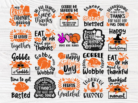 Thanksgiving SVG Cut Files, Thankful & Blessed Svg SVG TonisArtStudio 