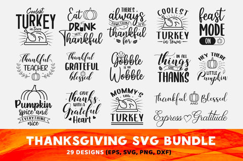 Thanksgiving SVG Design Bundle SVG futivesvg 
