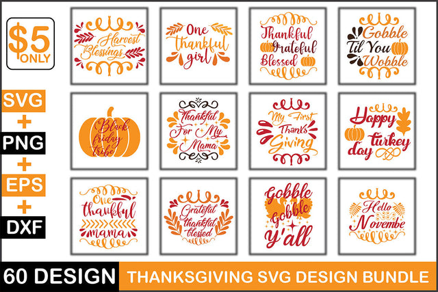 Thanksgiving SVG Design Bundle SVG Rupkotha 