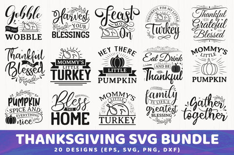 Thanksgiving SVG Design Bundle Vol 2, 20 Designs SVG futivesvg 