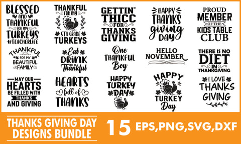 Thanksgiving SVG Designs Bundle SVG PatternFeed8 