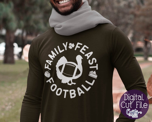 Thanksgiving Svg, Fall Svg, Family Feast Football Cut File SVG Crafty Mama Studios 