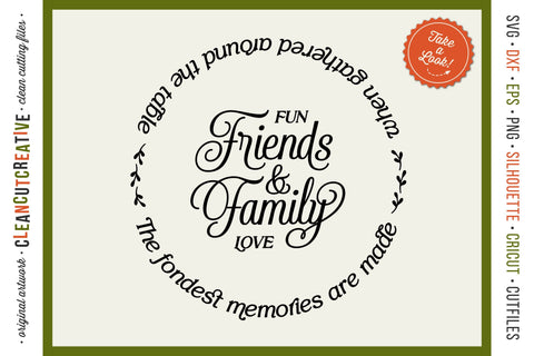 Thanksgiving SVG | Friends & Family memories gathered round the table SVG CleanCutCreative 