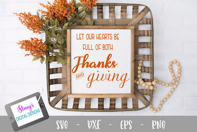 Thanksgiving SVG - Hearts full of thanks and giving SVG SVG Stacy's Digital Designs 